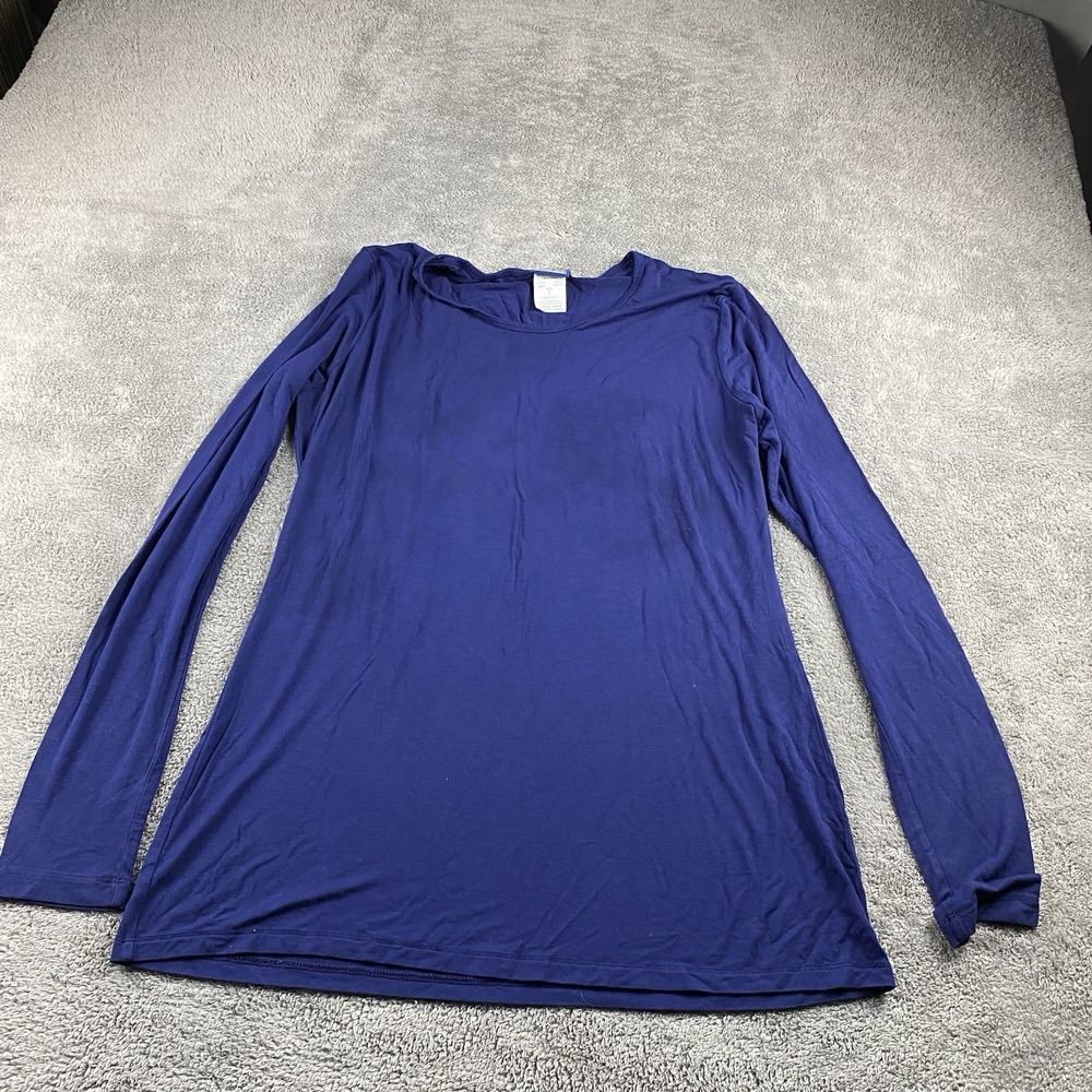 Cherokee Scrub Top Under Shirt Womens Large Blue Long Sleeve